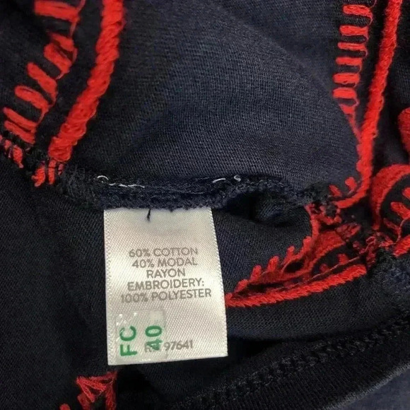 J Jill Halter Top Embroidered Navy and Red Color Sleeveless Sz XL - Picture 6 of 8